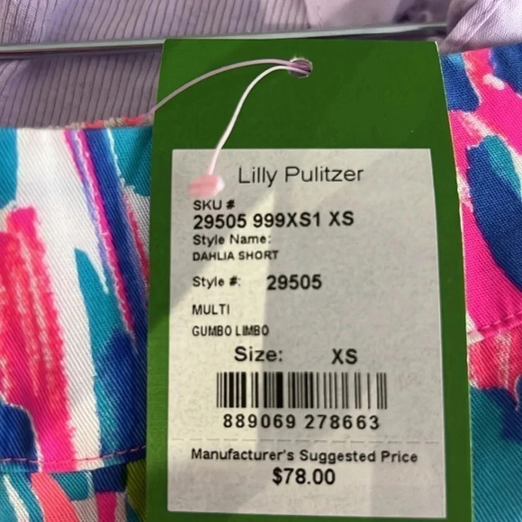 Lilly Pulitzer NEW colorful shorts size XS in pink and blue New - Picture 5 of 7